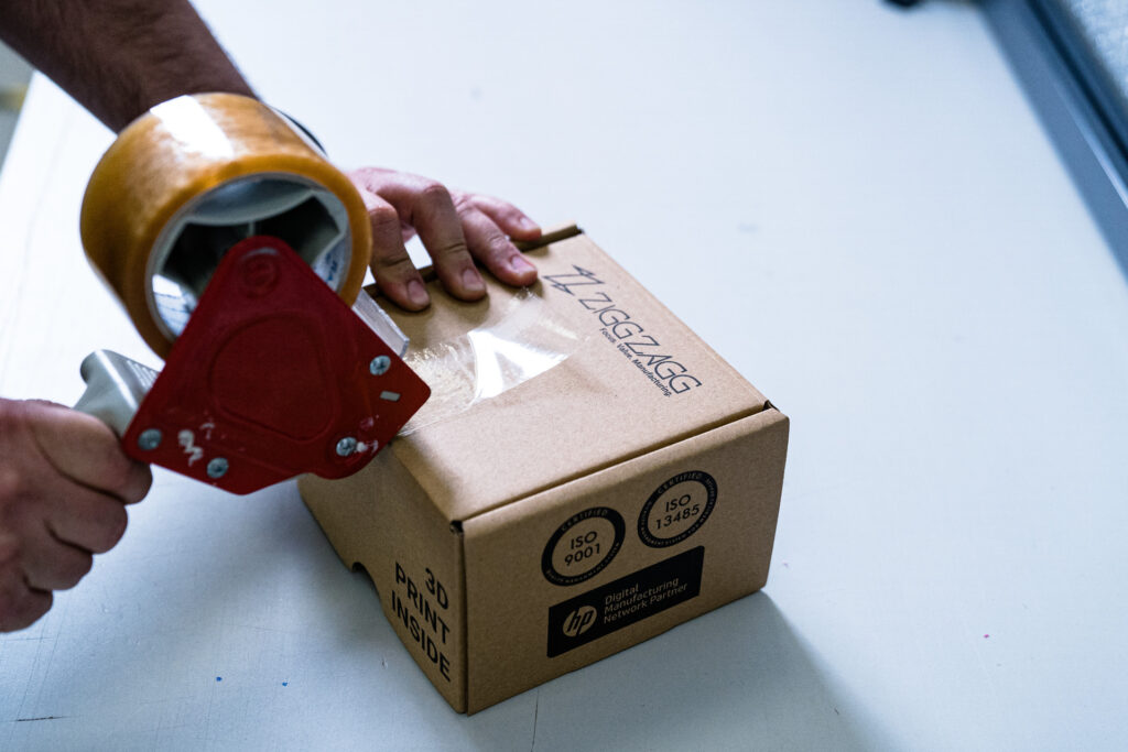 3D Printed prototype being packaged